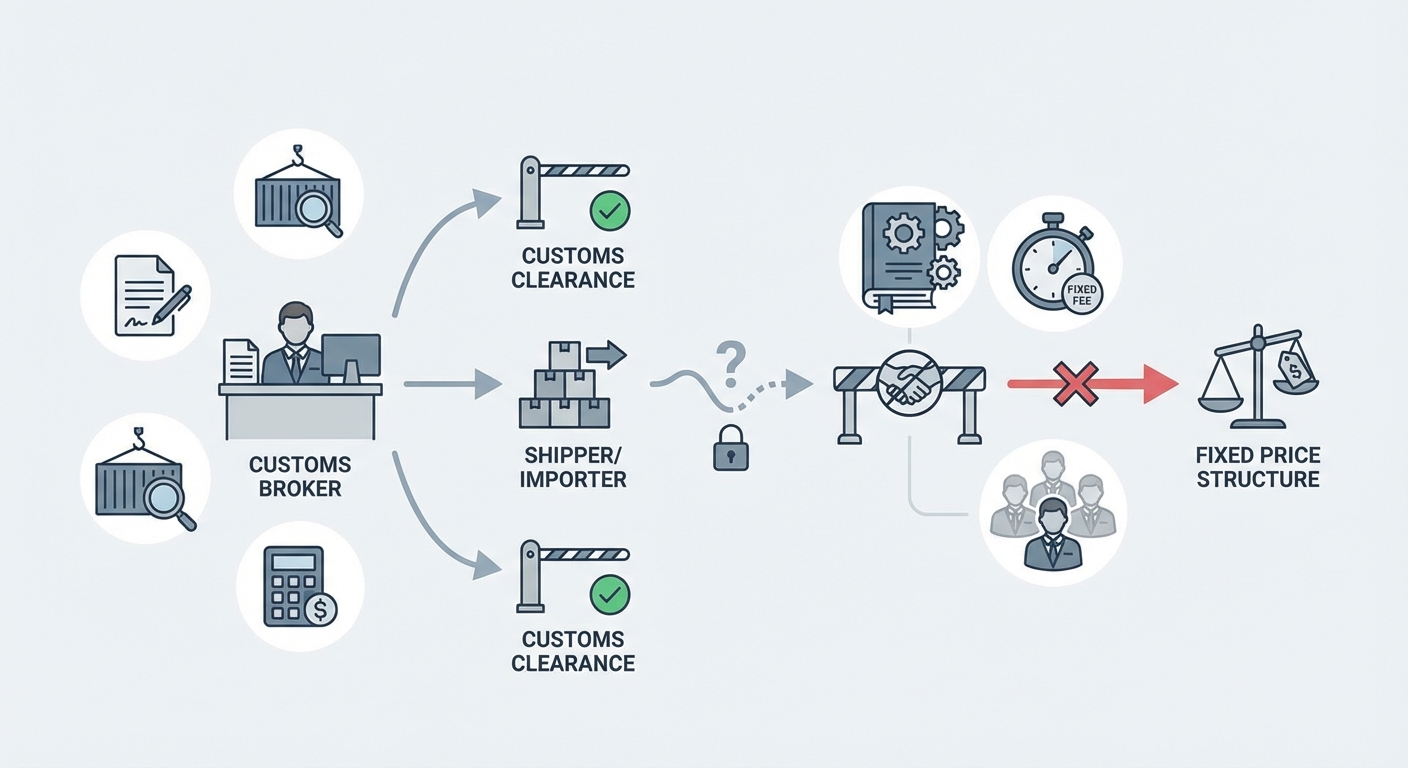 図解：通関業者の事業構造と価格交渉の困難性