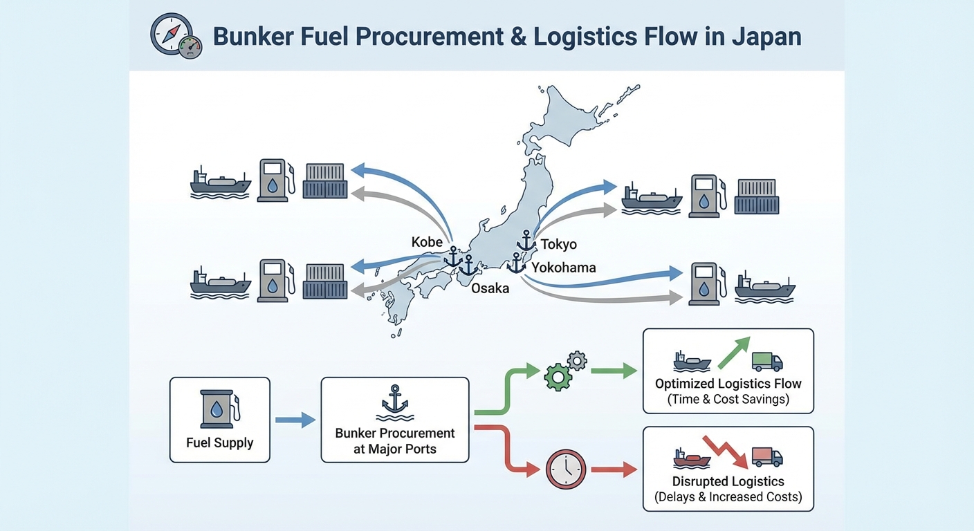 図解:日本の主要港湾におけるバンカー調達状況と物流への影響図