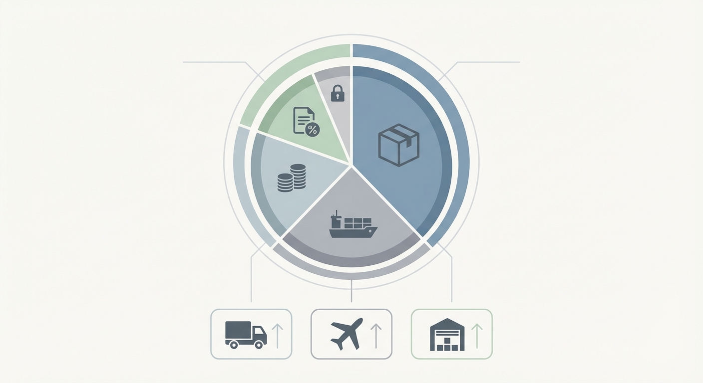 図解：200万円輸入時のコスト内訳円グラフ