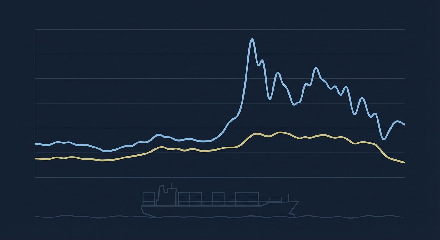 燃料価格(バンカー価格)の推移グラフ——2022年ウクライナ侵攻時と現在の比較