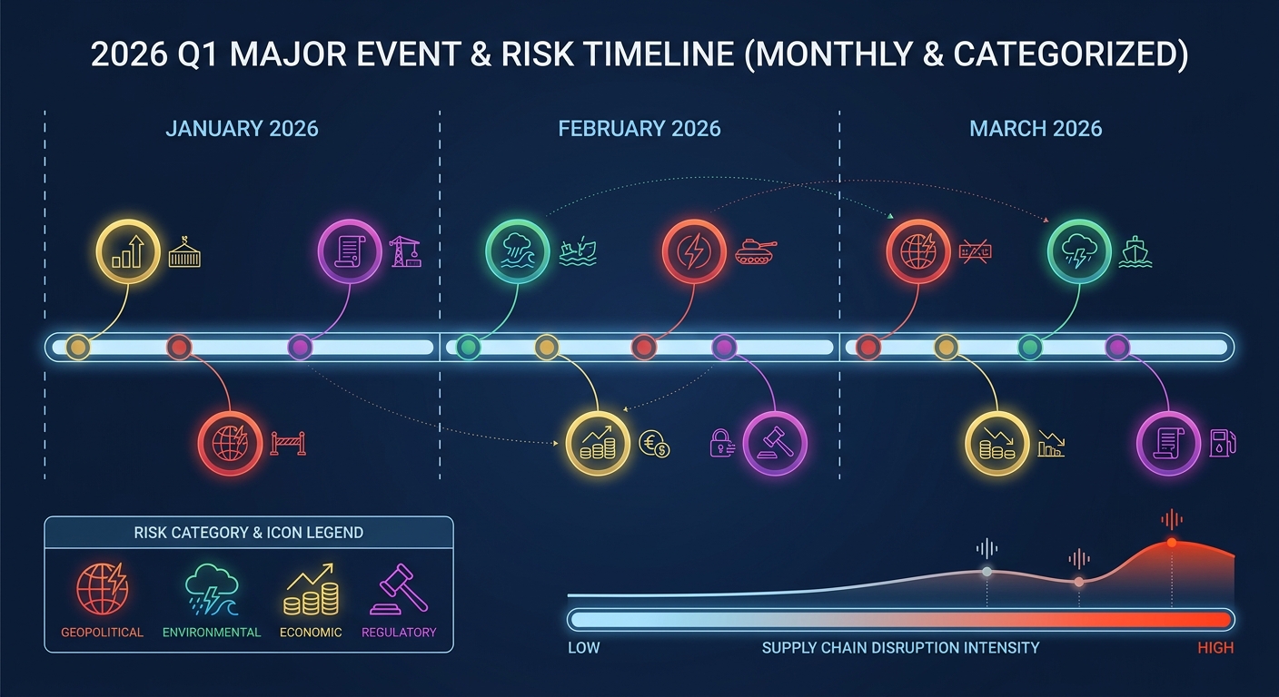 2026年Q1の主要イベントタイムライン（月別・リスク別の発生時系列）